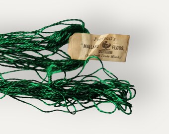 Seda de bordado verde vintage (644), hilo dental Mallard de Pearsall, hilo de seda para bordado a mano o punto de cruz