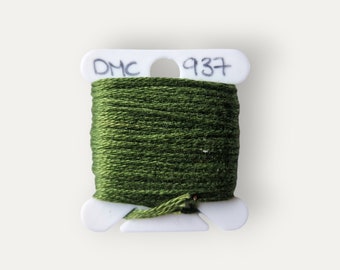 DMC 937 green stranded cotton thread for hand embroidery or cross stitch