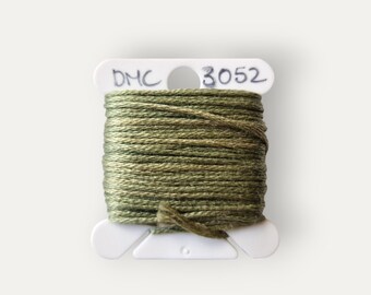 DMC 3052 green stranded cotton thread for hand embroidery or cross stitch