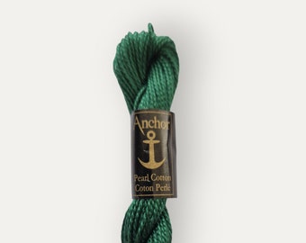 Anchor 212 dark green size 5 perle thread, cotton twisted thread for hand embroidery or cross stitch