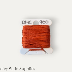 DMC 900 dark orange stranded cotton thread for hand embroidery or cross stitch