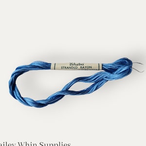 Vintage blue rayon embroidery thread (20D), Pearsall&#39;s Sheba stranded rayon floss, rayon thread for hand embroidery or cross stitch