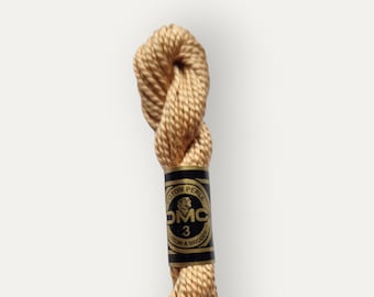 DMC 437 light brown perle thread, DMC Perle Coton size 3, cotton twisted thread for hand embroidery or cross stitch