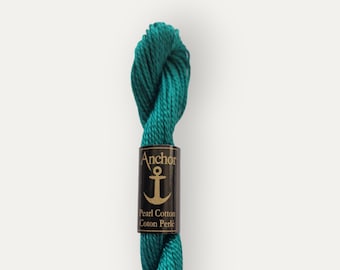 Anchor 189 teal green size 5 perle thread, cotton twisted thread for hand embroidery or cross stitch