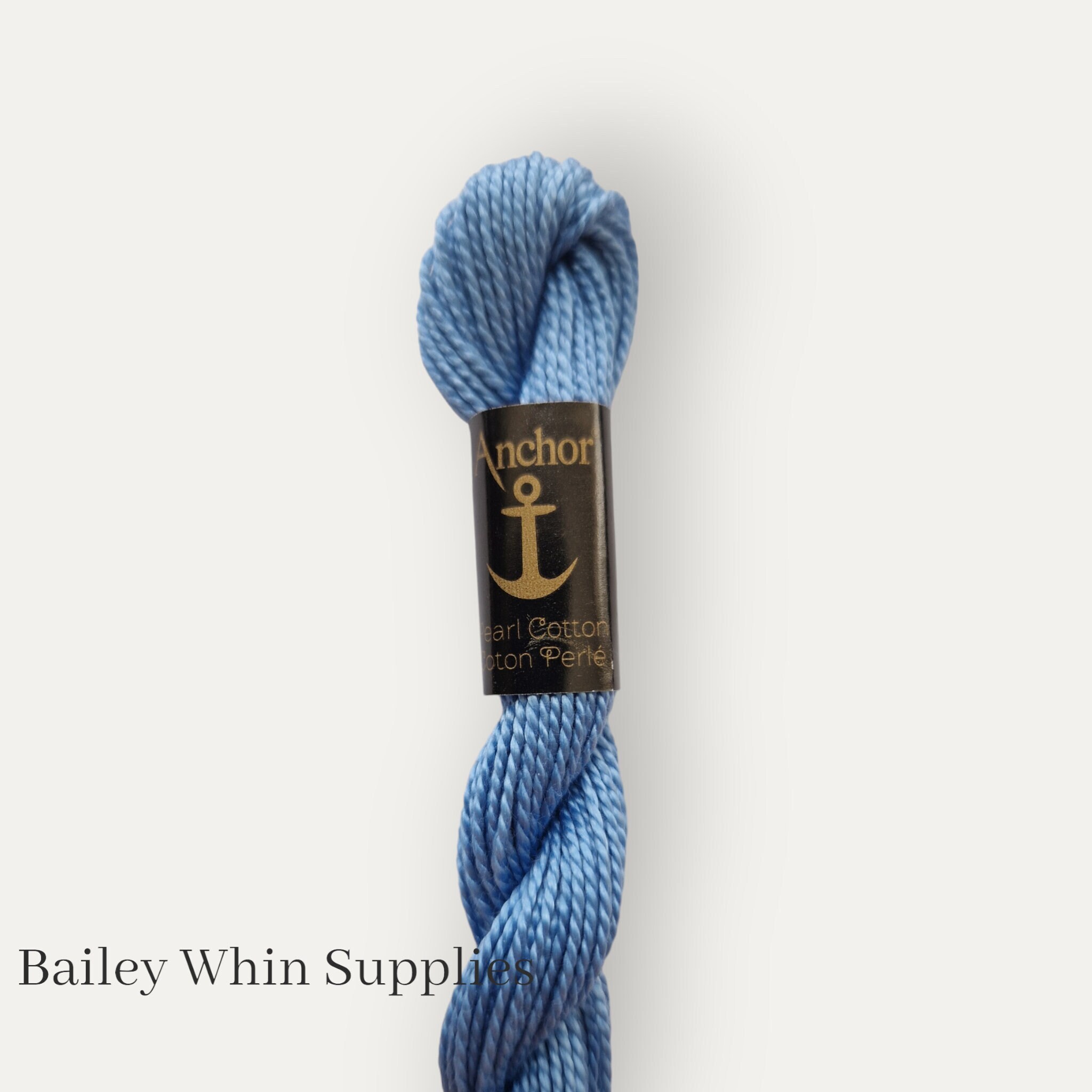 Anchor 145 blue size 5 perle thread, cotton twisted thread for hand embroidery or cross stitch