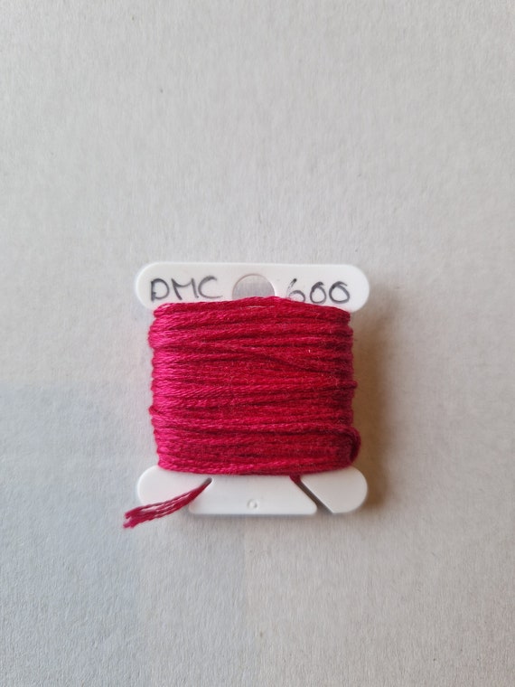 Fil à Broder DMC N°604 Jacinthe Rose - 1 Pelote 6 Fils, 8 Mètres, Pour Point De Croix, Broderie