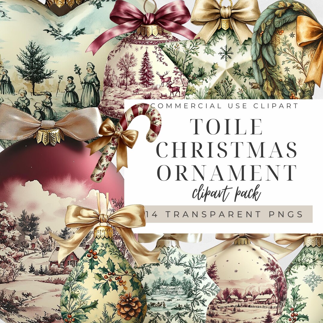 Christmas Toile Clipart Holiday, Old Fashioned Vintage Ephemera Tree ...