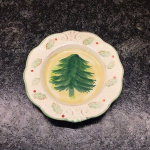 Royal Norfolk Holiday Plate, Rustic Tree