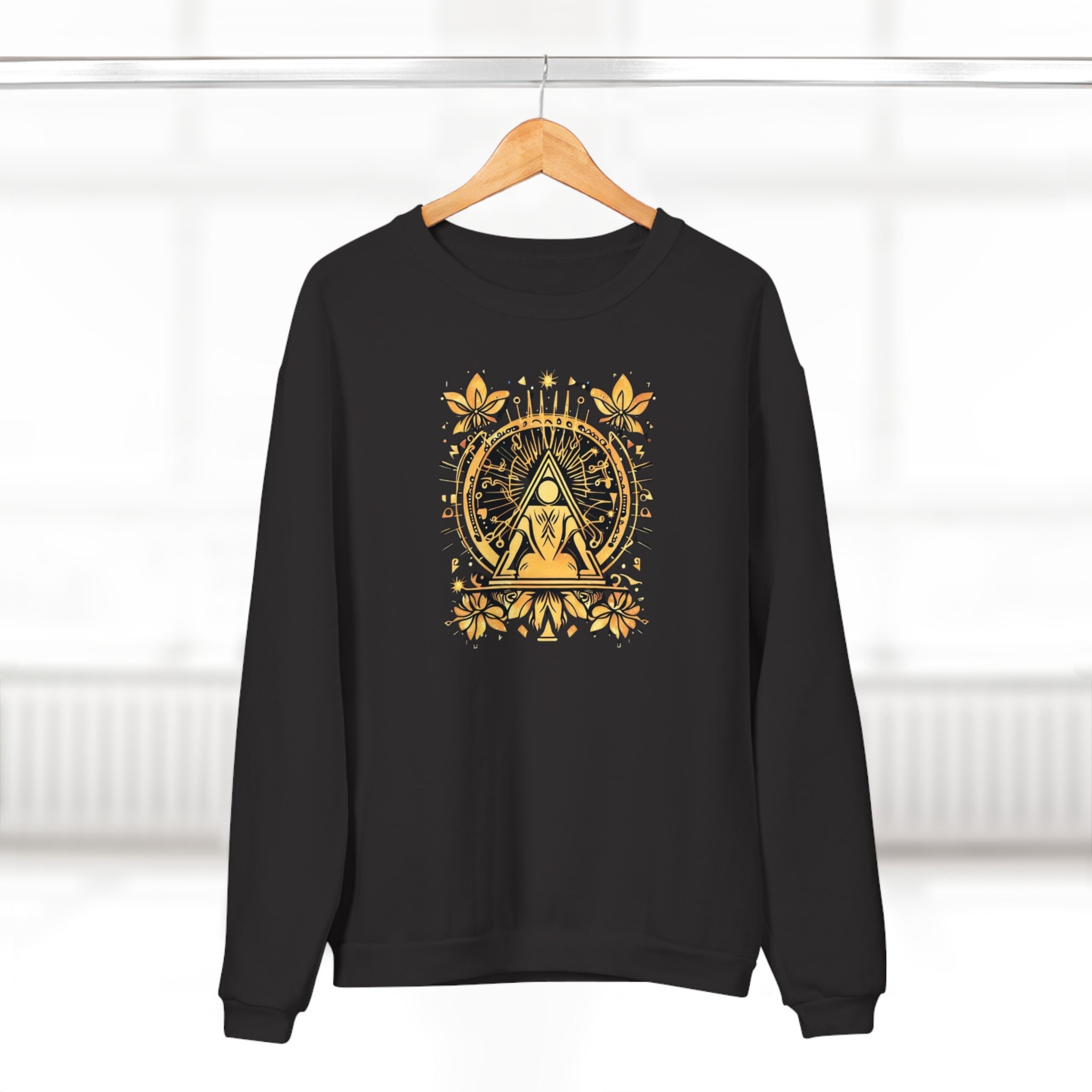 Sueter negro dorado Etsy Espana