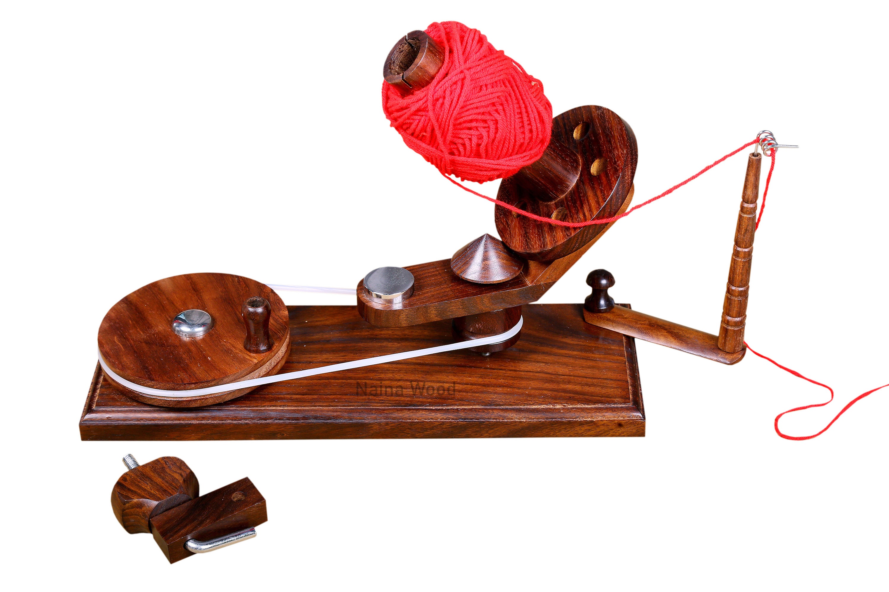 Wooden Yarn Ball Winder for Heavy Duty Large Knitting Wood Center Pull  Natural Wool String Holder Big Winder Great Handmade Tool 