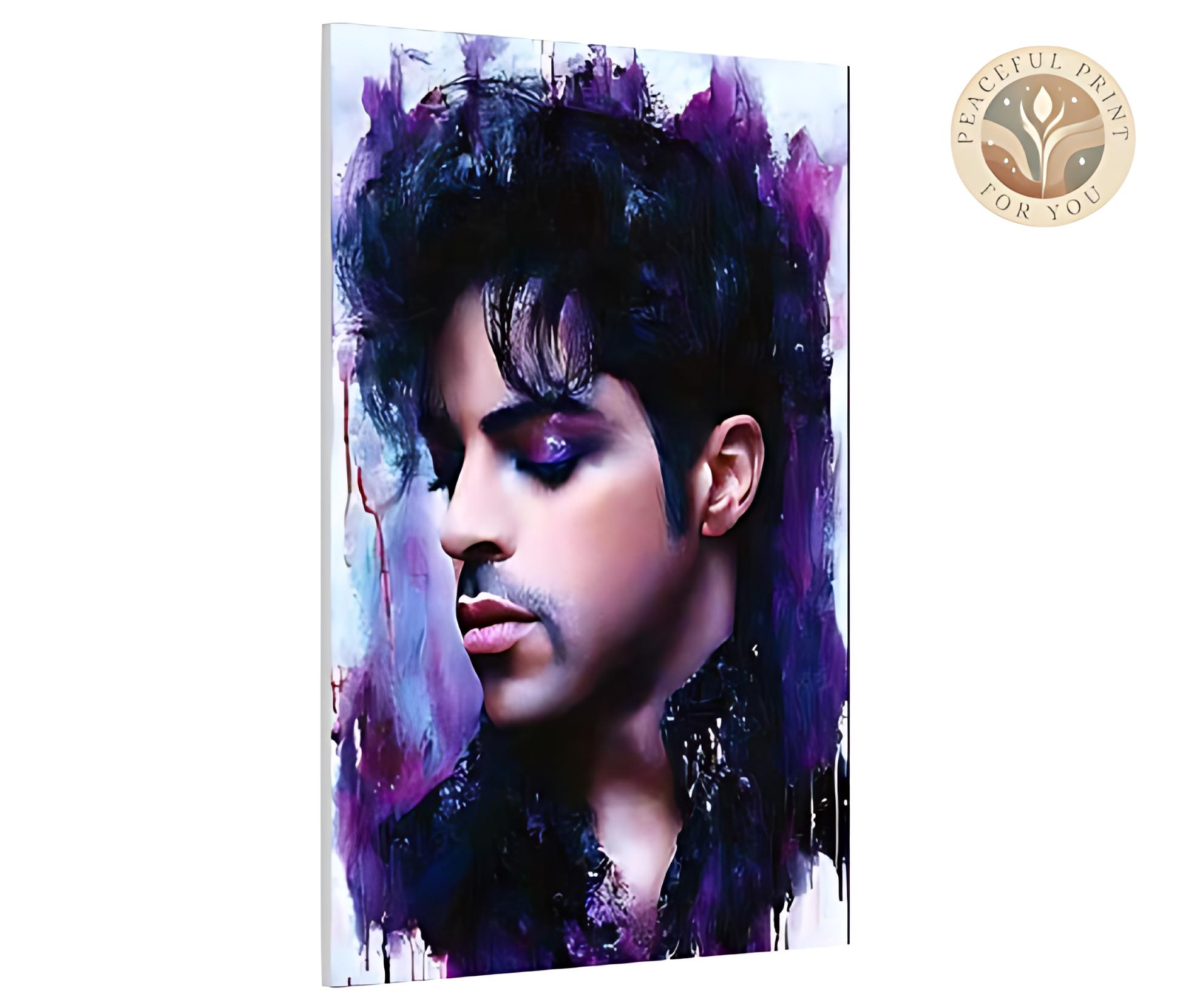 Prince Abstract Poster Prince Canvas Print - Iconic Musician Portrait in Abstract Purple Hues ...