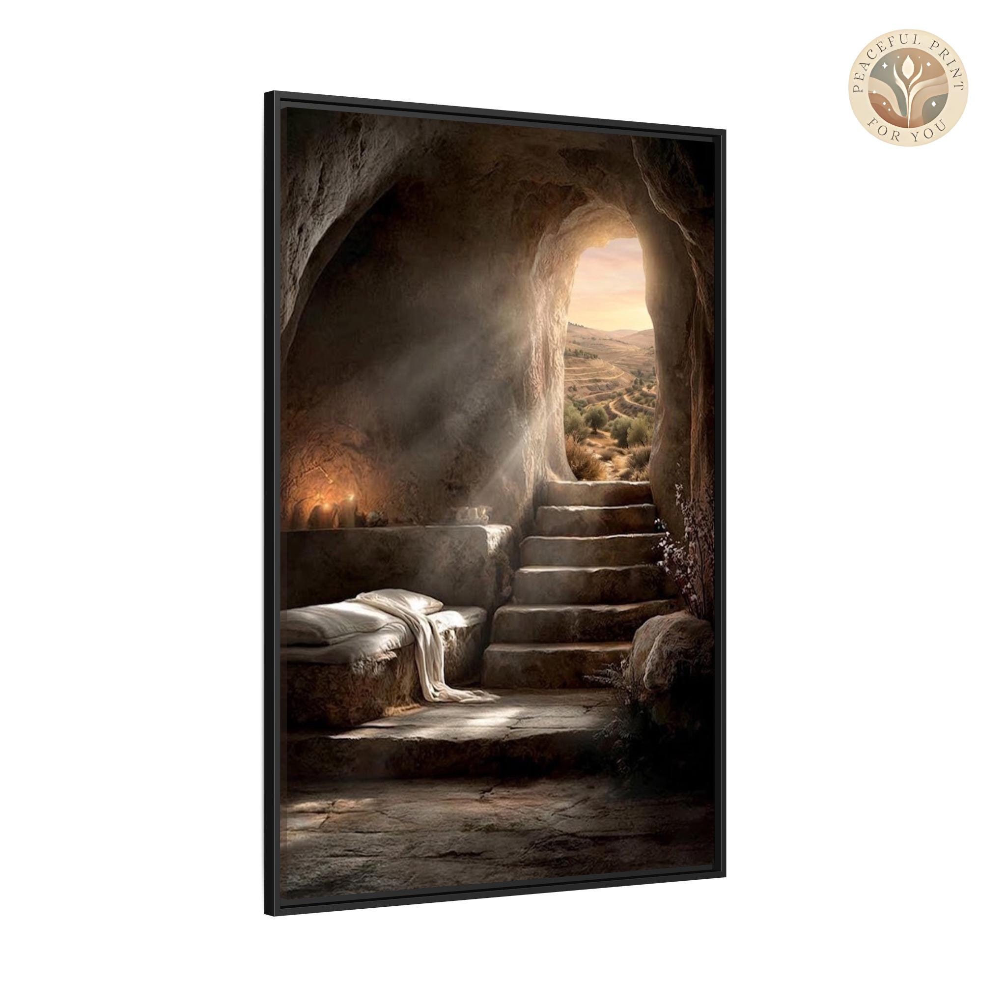 Empty Tomb Canvas Art Christian Easter Resurrection Decor He is Risen ...