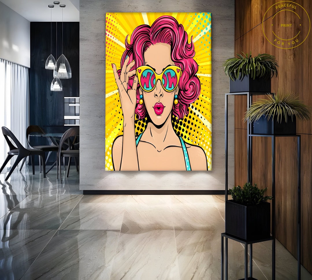 Pop Art Wall Art, Comic Pop Art, Woman WOW, Omg Shock Comic Style ...