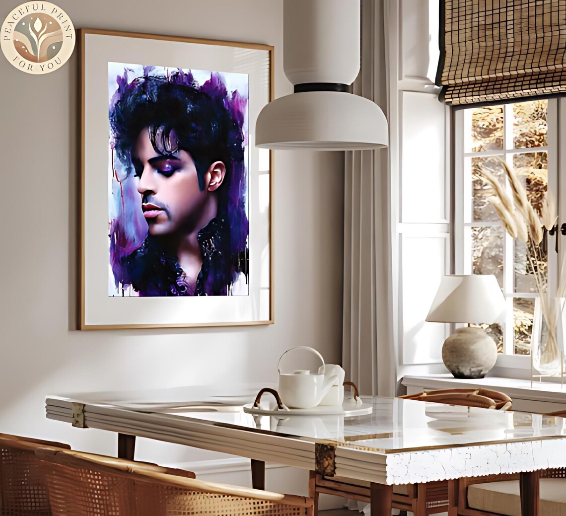 Prince Abstract Poster Prince Canvas Print - Iconic Musician Portrait in Abstract Purple Hues ...