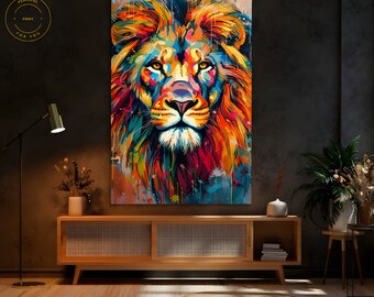 Lion Print Wall Art, Pop Art Print, Graffiti Art Canvas, Lion Head Wall Art, Lion Artwork Print, Lion Head Poster, Gift For Girlfriend 32
