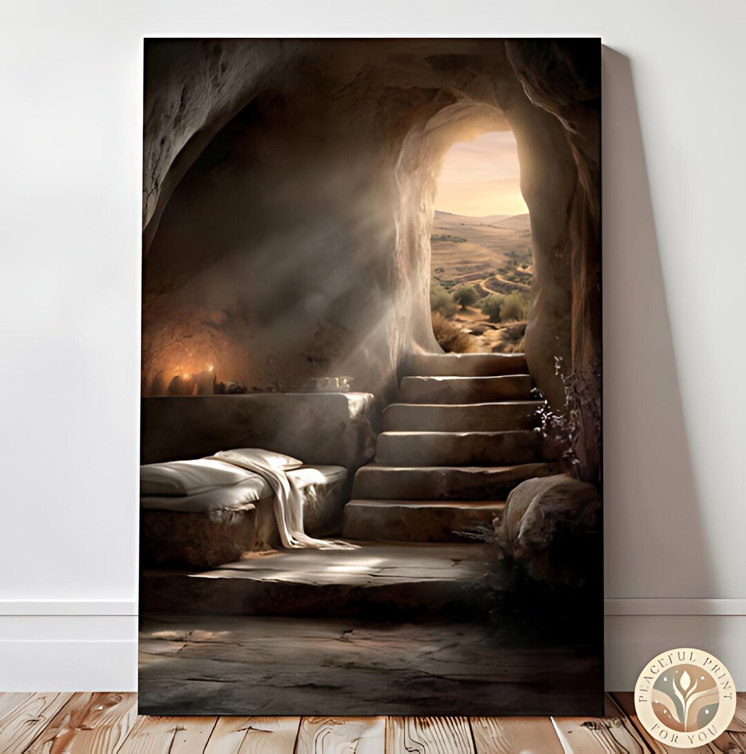 Empty Tomb Canvas Art Christian Easter Resurrection Decor He is Risen ...
