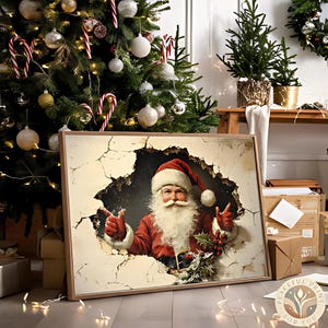 Santa Claus Wall Decor Vintage Santa Claus Art Huge Canvas Wall Decor Christmas Art Print Santa Claus Canvas Christmas Gift Ready To Hang 79
