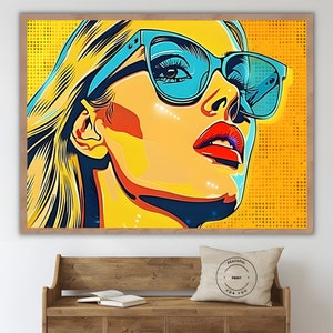 Pop Art Prints, Roy Lichtenstein Print, Comic Art Prints Roy Lichtenstein Pop Art Wall Art Canvas Girl Power Poster Comic Wall Art Framed 40