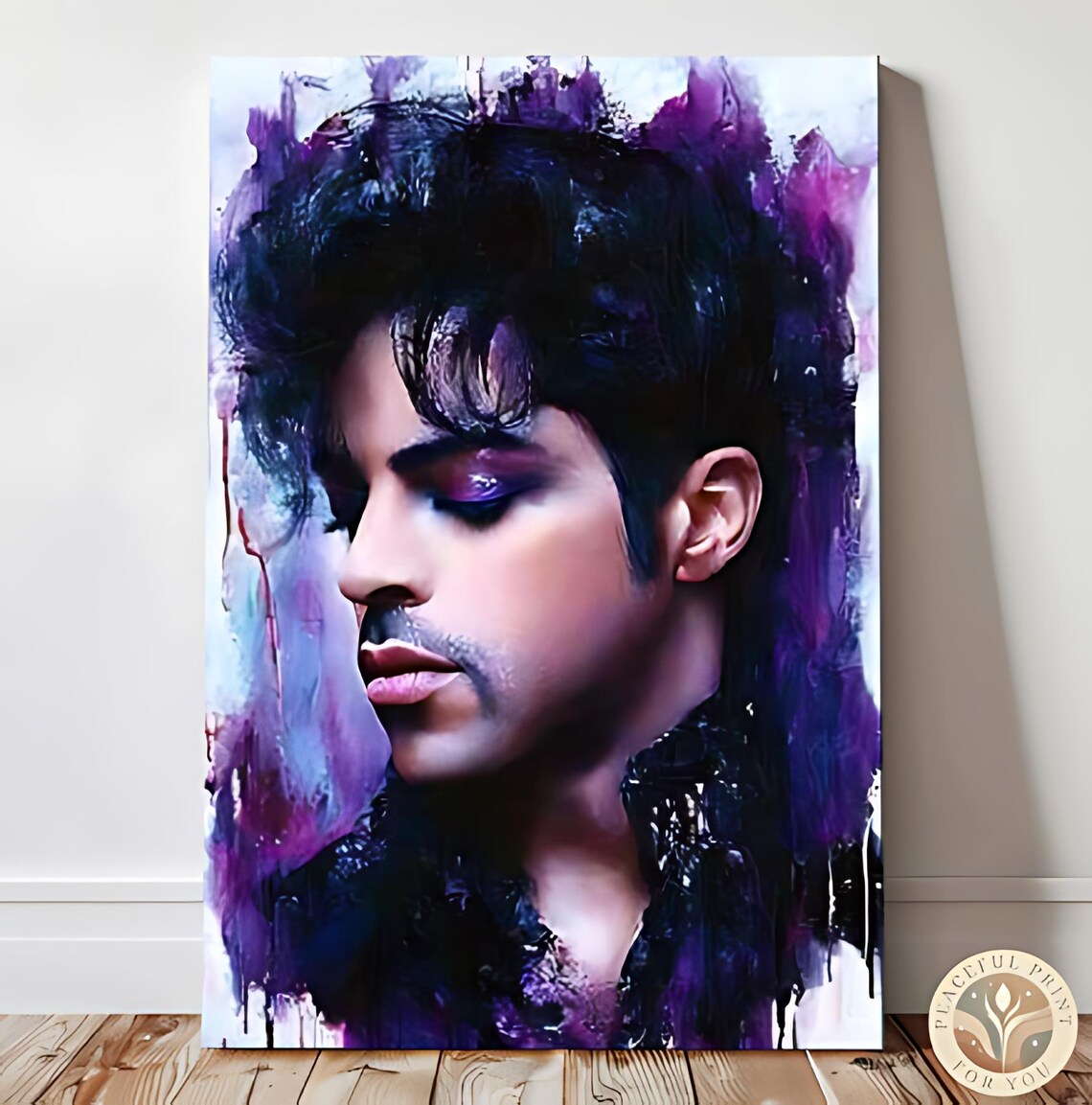 Prince Canvas Print - Iconic Musician Portrait in Abstract Purple Hues ...
