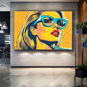 Pop Art Prints, Roy Lichtenstein Print Comic Art Prints, Roy Lichtenstein Pop Art Wall Art Canvas Girl Power Poster Comic Wall Art Framed 29