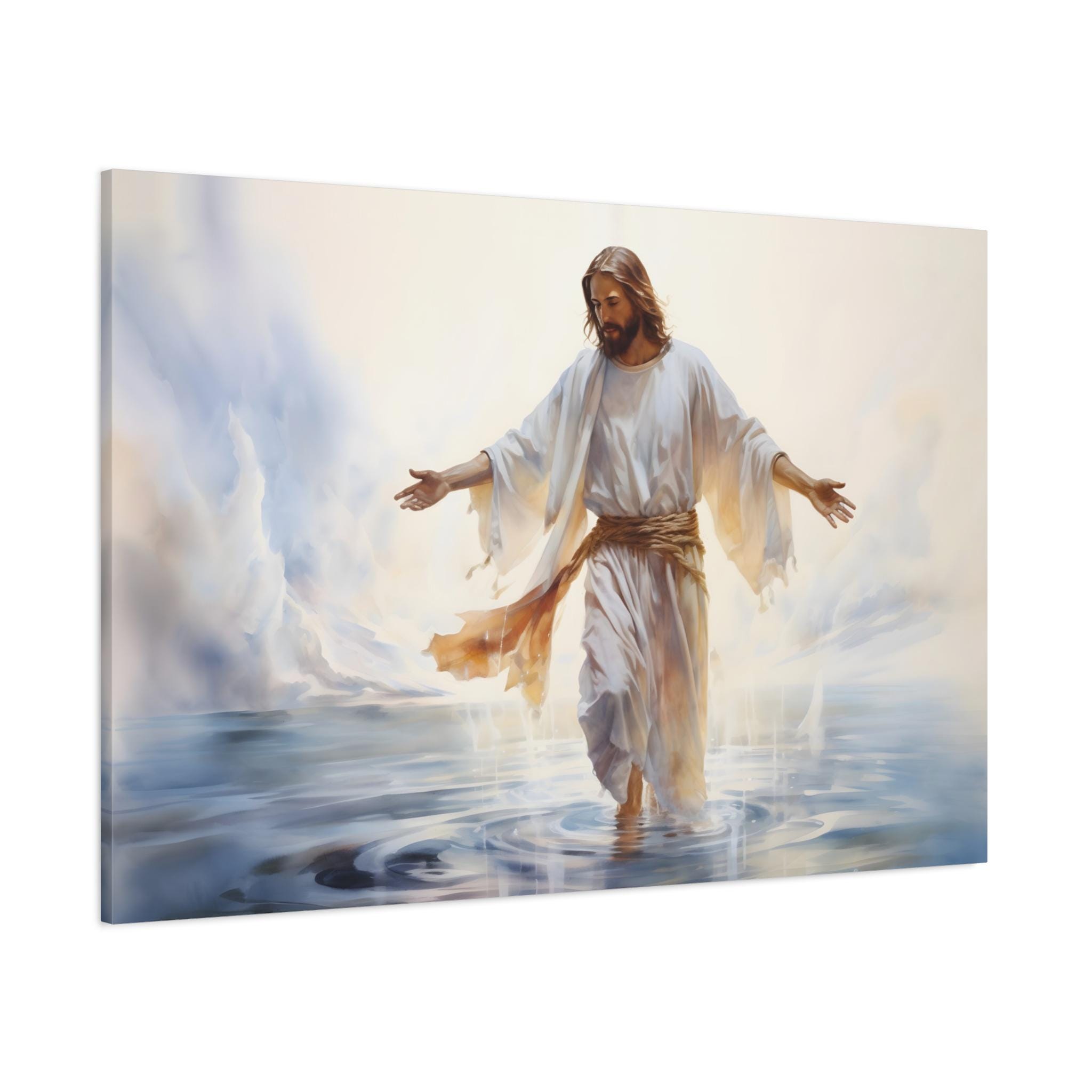 Jesus Walking on Water, Wall Art, Framed Canvas Wall Art, Wall Art ...