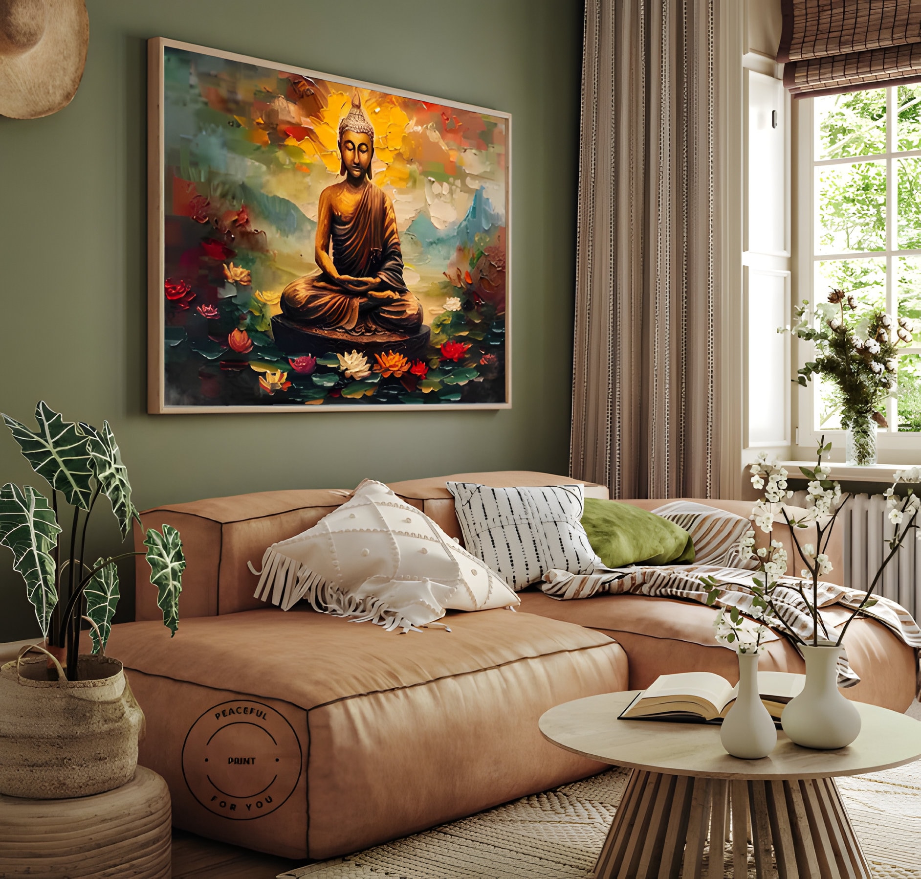 Buddha Canvas Painting, Meditation Art Print, Yoga Artwork, Buddha Wall ...