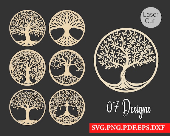 Tree of Life Laser Cut Files: Woodworking SVG Bundle (Digital Download) laser cutting files, Family Gifts, life tree, family tree svg, Gift