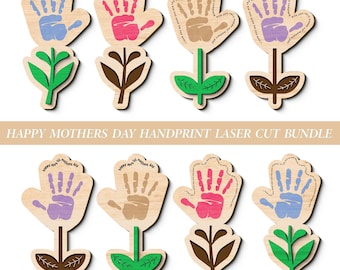 Handprint Flower SVG: Mother's Day Keepsake Craft File Kids Gift to Mum (Digital Download)