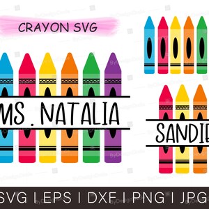 Monograma de giz de cera personalizado Svg, Monograma de divisão de giz de cera Svg, Monograma do professor Svg, Conjunto de giz de cera Svg, Arquivo de corte de giz de cera, Design Svg de giz de cera