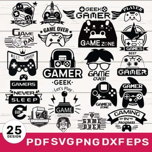 Gaming SVG-Bundle, Gamer SVG, Gamer SVG-Bundle, lustiger Gamer SVG, Gamer Zitate SVG, Videospiele SVG, Game Controller Cricut, Gamer Clipart