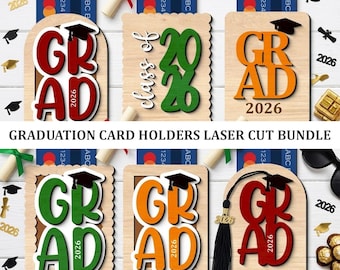Class of 2026 Graduation Card Holder SVG, Laser Cut Money Gift (SVG)