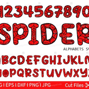 Alfabeto de aranha SVG, fonte de aranha SVG, fonte de aranha, fonte de teia de aranha, SVG de teia de aranha, aranha, letras de aranha, silhueta de aranha, fonte de aranha Dxf