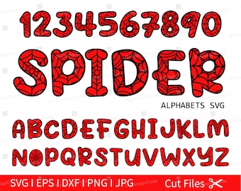 Alphabet toile d'araignée SVG : polices Halloween (téléchargement numérique)