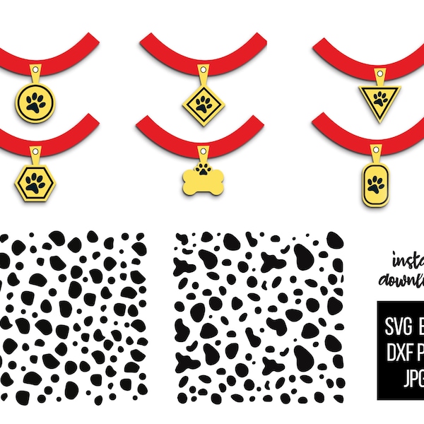 Dalmatian SVG, Dalmatian Spot Pattern with collar SVG, Dalmatian Pattern SVG, Dalmatiner svg, Dalmatian Shirt, 101 days of school