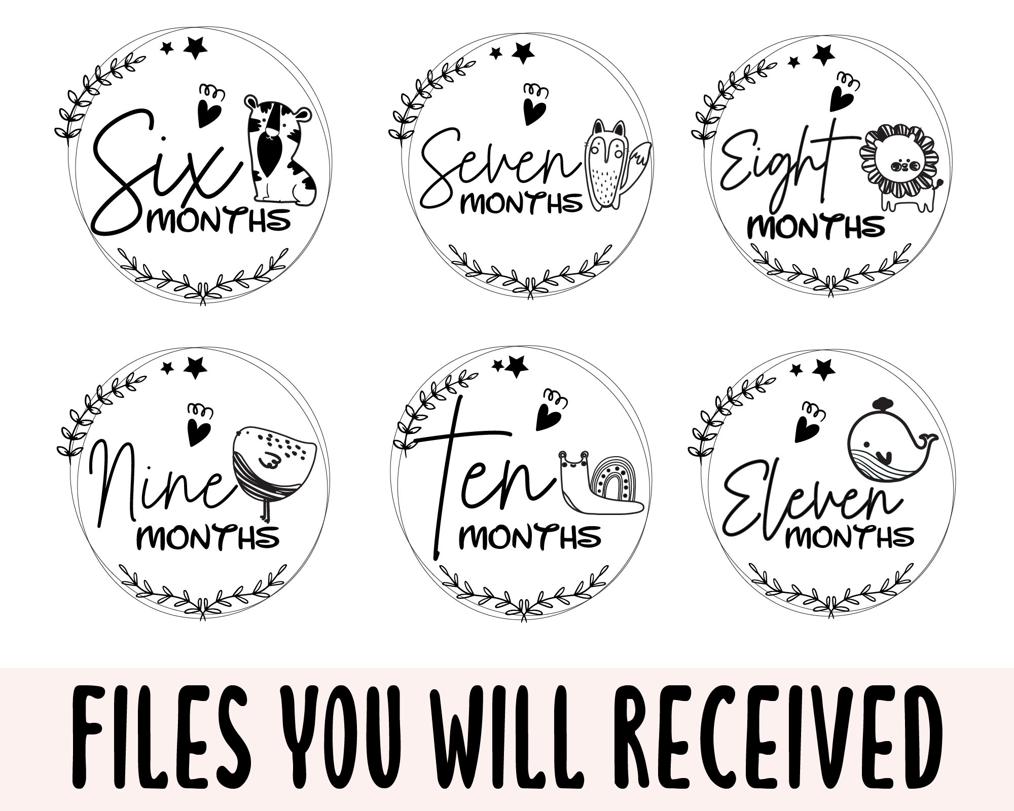 Baby Monthly Milestone Svg Bundle , Baby Monthly Milestone Rounds SVG