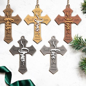 Religiöses Kreuz Ornament SVG, Jesus und Kreuz Laserschnittdatei, Vektordatei für das Laserschneiden, Dekorationswand, pdf, christliche Wandkunst