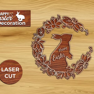 Easter Laser Cut Svg Bundle, Bunny Ornaments Svg, Easter Laser Cut svg files, Easter Hanger SVG, DXF, EPS