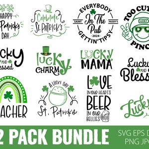 Saint Patrick's Day SVG, Mega Bundle SVG de la Saint-Patrick, SVG de la Saint-Patrick, chance svg, svg trèfle, Shamrock Svg, svg irlandais, Cricut image 3