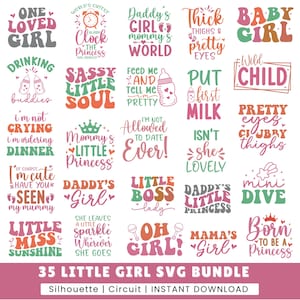 Baby Girl SVG Bundle: Retro Quotes, Newborn Designs (Digital Download)