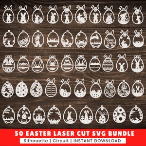 Ostern Ornamente svg Bundle, Mega Laser Cut, Bunny Ornaments svg, Ostern Laser Cut, Ostern hängen Lasercut svg, Ostern hängende Ornamente svg