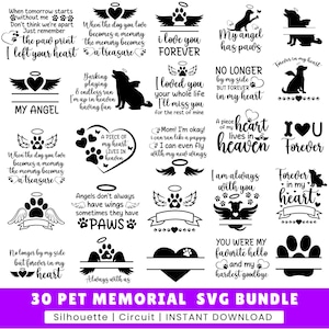 Haustier-Denkmal SVG-Bundle, Hunde-Denkmal SVG, Haustier-Gedenksatz, Spruch, Regenbogenbrücke SVG, Haustier im Himmel Schmuck, Haustier-Denkmal, Haustier-Liebe-Svg