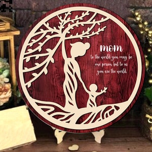 Árbol de la madre SVG, soporte decorativo, árbol en capas SVG, mamá Svg, archivo cortado con láser, árbol Svg, árbol en capas Svg, Cnc, Glowforge Svg, regalo para mamá