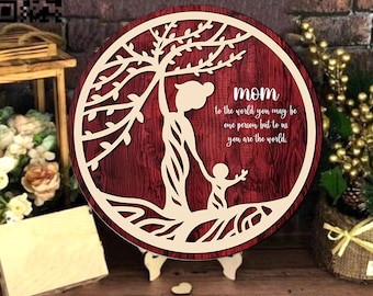 Mother's Tree Layered SVG: Laser Cut File, Mom Gift (Digital Download)