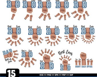 Best Dad Ever Fist Bump SVG, PNG Bundle, Father's Day Designs