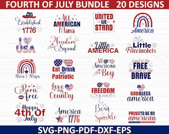 4th of July SVG Bundle: Patriotic Designs (Digital Download)