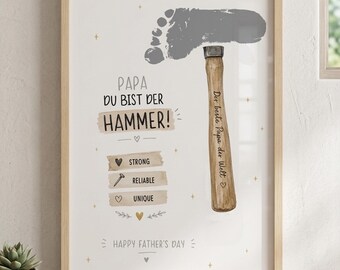 Father's Day Gift for Dad PDF, Dad You're Awesome, Download & PrintFootprint Craft Template for Father's Day, DIY Idea for Kids