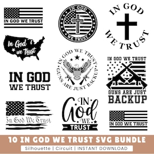Paquete SVG "En Dios Confiamos", SVG de la Independencia, SVG de Estados Unidos, SVG de la bandera de EE. UU., SVG patriótico, SVG de EE. UU., SVG de camiseta, 4 de julio, PNG, SVG