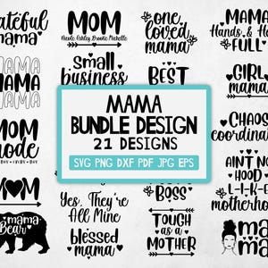 Niedliches Mom SVG-Bundle, Mama SVG-Schnittdatei, Mama Liebe SVG, Mama Leben SVG, gesegnete Mama SVG, Mama von Jungen Mädchen svg, Mama Zitate SVG Png