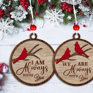 Cardinal Memorial ornament SVG, Memorial SVG, Cardinal SVG, Always With You svg, rode kardinaal hart svg, gesneden bestand Cricut, silhouet