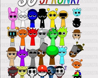 30 Incredibox Sprunki SVG Bundle: Gamer Shirt Design Files, Sprunki Beats Gaming Clipart Layered SVG Gamer Birthday Svg Characters, Digital